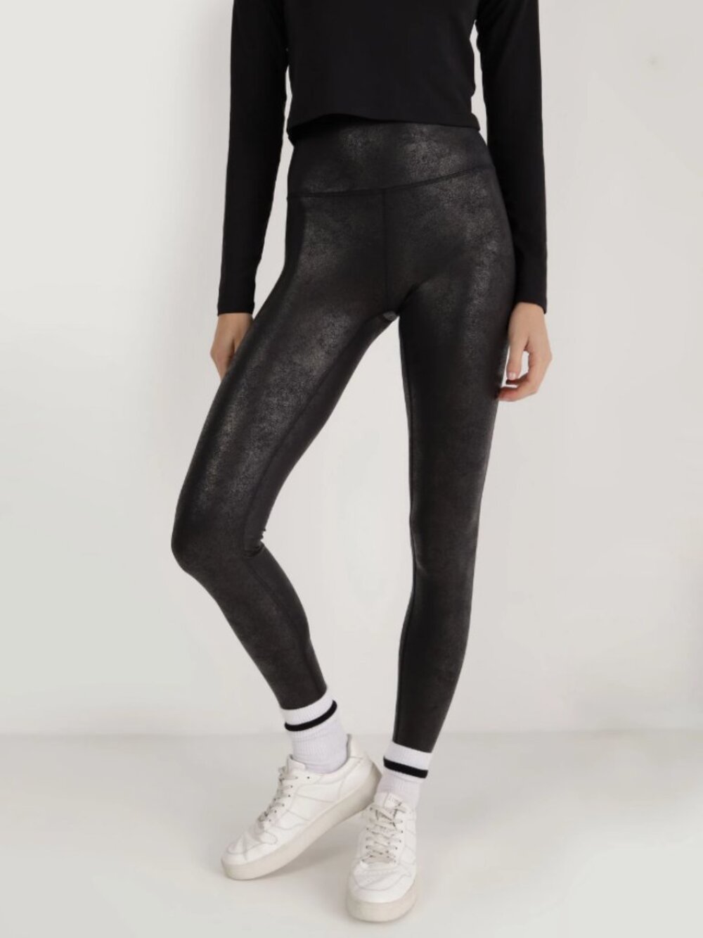 Aerie Offline Leggings Women's S Black Textured Pattern High Rise Skinny Pants